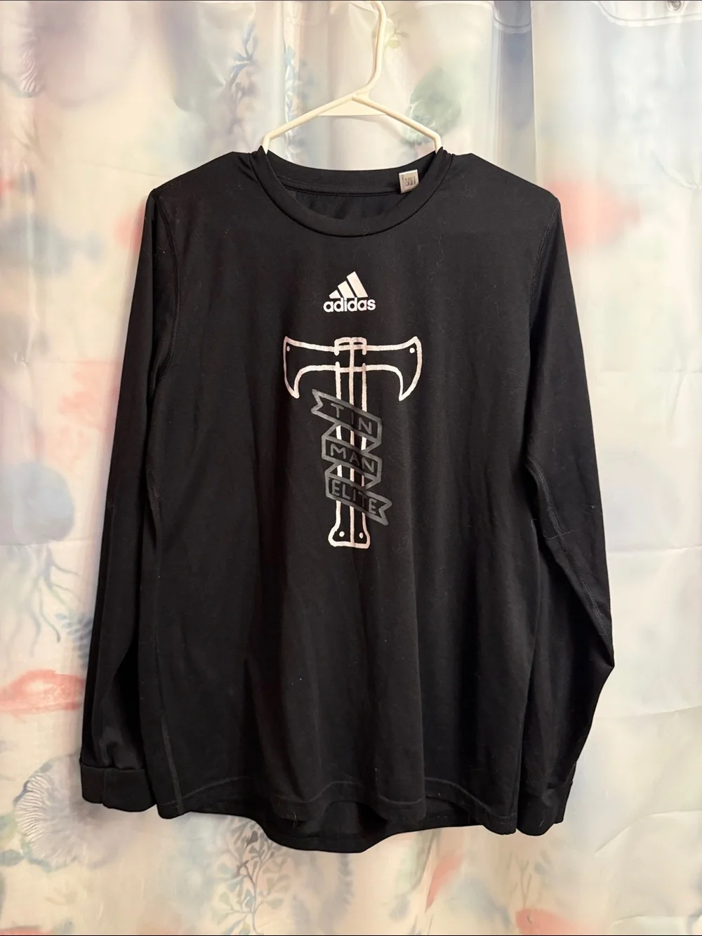 adidas Tin man Elite Black Long-Sleeve Graphic Performance Tee
